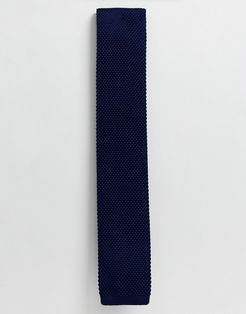 knitted tie in navy