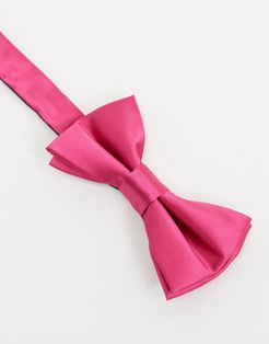 satin bow tie in hot pink