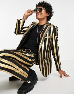 suit jacket in black and gold stripe