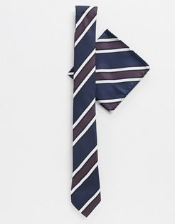 tie set with stripes in blue