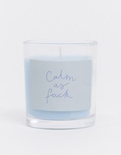 candle with calm slogan-Blues