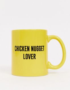 mug with chicken nugget lover slogan-Yellow