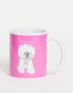 mug with for fluff's sake slogan-Pink