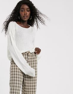 Unique 21 Loungewear Cropped Sweater-White