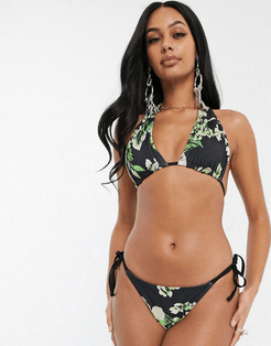 Unique 21 Tropical Halter Bikini Top-Multi