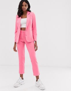 tailored cropped cigarette pants-Pink
