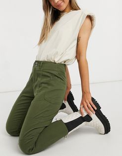 utility jean in khaki-Green