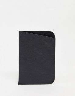 leather passport holder in black