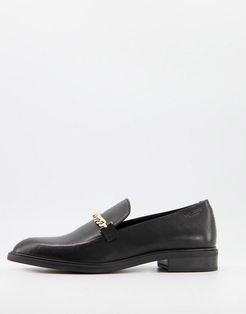 Frances loafers with chain detail in black