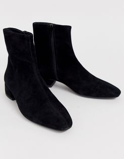 Joyce black suedeflat ankle boots