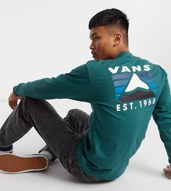 Mountain back print long sleeve t-shirt in green Exclusive at ASOS