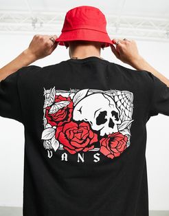 Rose Bed back print t-shirt in black