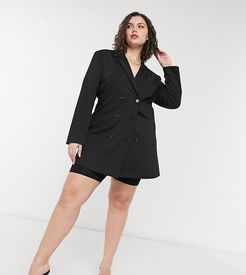 double breasted blazer in black