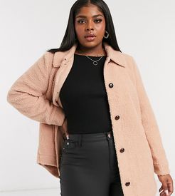 teddy jacket in pink