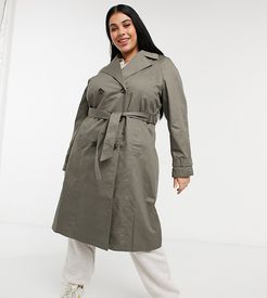 trench coat in khaki-Green