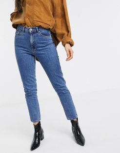 high waist mom jean in blue-Blues