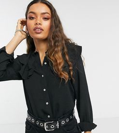 blouse with prairie collar in black