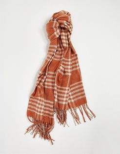 scarf with tassles in auburn red check