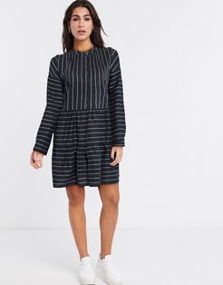 shirt smock dress in stripe-Multi