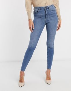 skinny jean with high waist in light blue-Blues