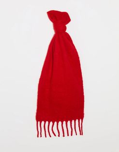 tassle hem scarf in red