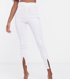 skinny trousers with split front detail co ord in white