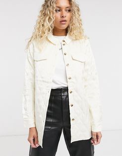 quilted oversized overshirt in white