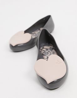 heart flat shoes in slate-Gray