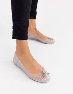 logo trim flat shoes in clear