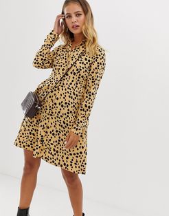 skater shirt dress in dalmation spot-Neutral