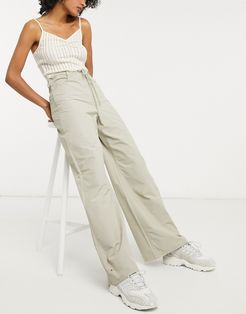 Iris organic cotton straight leg cord-tie trousers in beige-Neutral