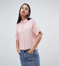 oversized collar shirt in pale pink