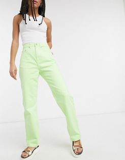 Rowe organic cotton straight leg jeans in bright green
