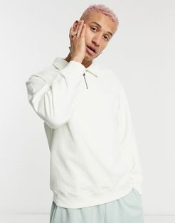 Stefan half zip sweatshirt in white