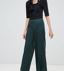 twill wide leg pants-Green