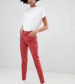Way High Waist Slim fit Jeans in Organic Cotton-Red