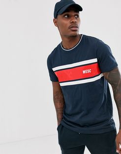 Max chest stripe t-shirt-Navy