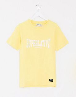max superlative logo t-shirt-Yellow