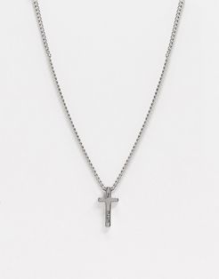 neckchain in silver with logo cross pendant