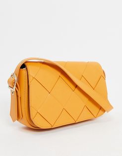 Harper weave detail shoulder bag in yellow