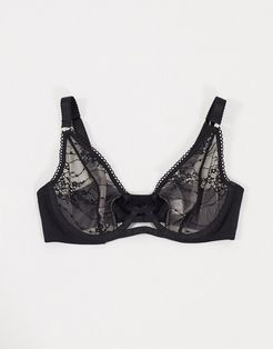 Fuller Bust strappy lace bra in black