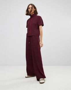 Josette Relaxed Wide Leg Pants-Red