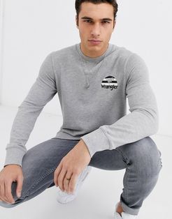 horse crew neck sweatshirt in gray-Grey