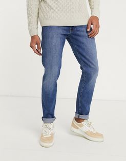 Larston slim tapered jeans-Navy