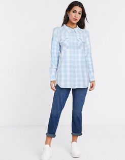 western check shirt in blue-Blues