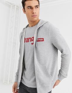 zip hoodie in gray-Grey