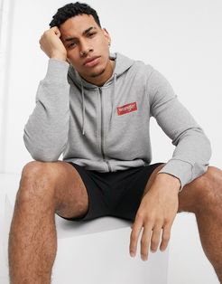 zip up hoodie in gray-Grey