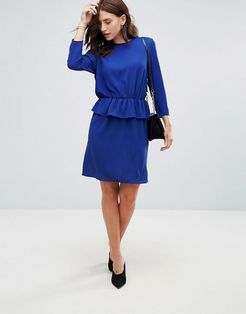 Civa Peplum Waist Pencil Dress-Blues