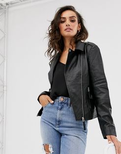 leather jacket-Black