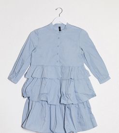 tiered shirt dress-Blues